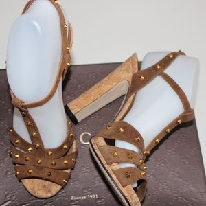 $895 GUCCI KID SCMOSCIATO ACERO SANDAL 37.5G/US7.5